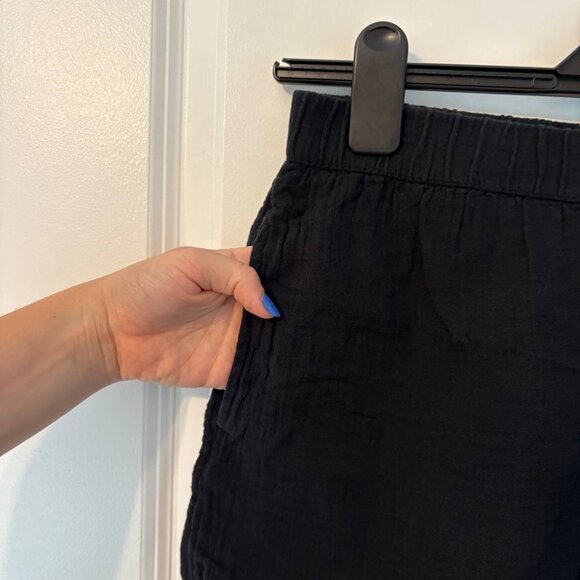 100% Cotton Gauze High Waist Universal Thread Black Shorts Women's Medium - Picture 3 of 6